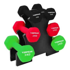 12kg Neoprene Dumbbell Set, Anti-Slip, Cast Iron Core