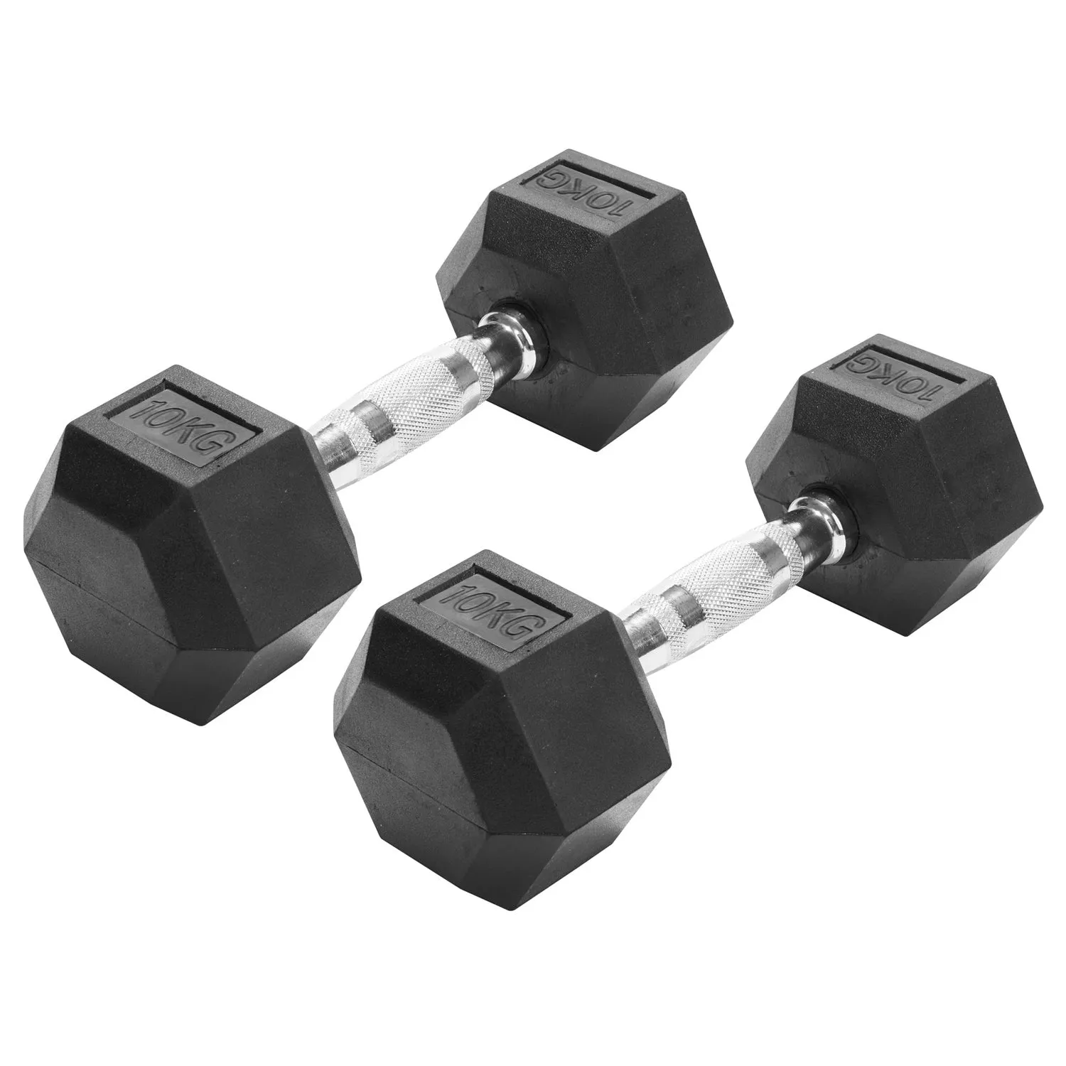 2-Piece Rubber Hex Dumbbell Set