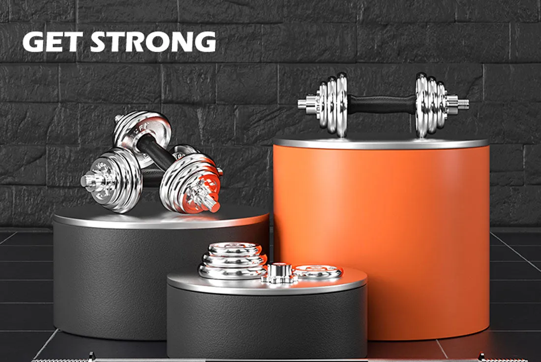 20KG Chrome Dumbbell Set Weight Dumbbells Home Gym Training Fitness BarBell Case