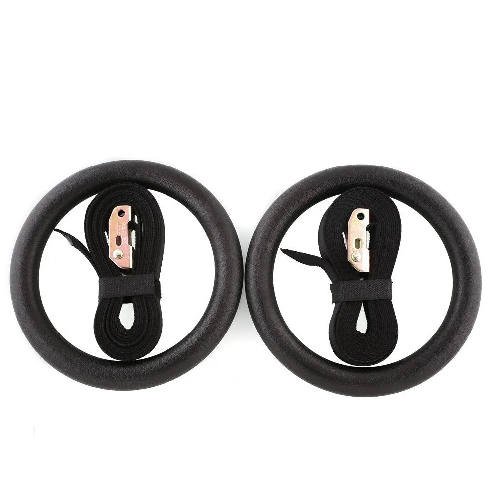 2Pcs High Quality Heavy Duty ABS Plastic 28mm Exercise Fitness Gymnastic Rings With Foam Handle Gym Exercise Crossfit Pull Ups A