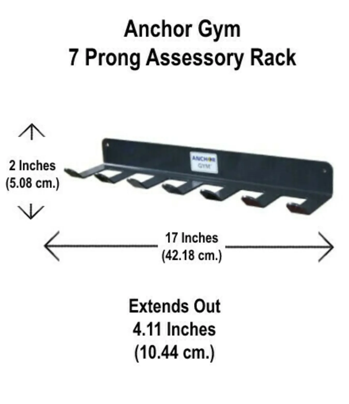 4ft Home Wall Station by Anchor Gym | 7-Prong Accessory Rack