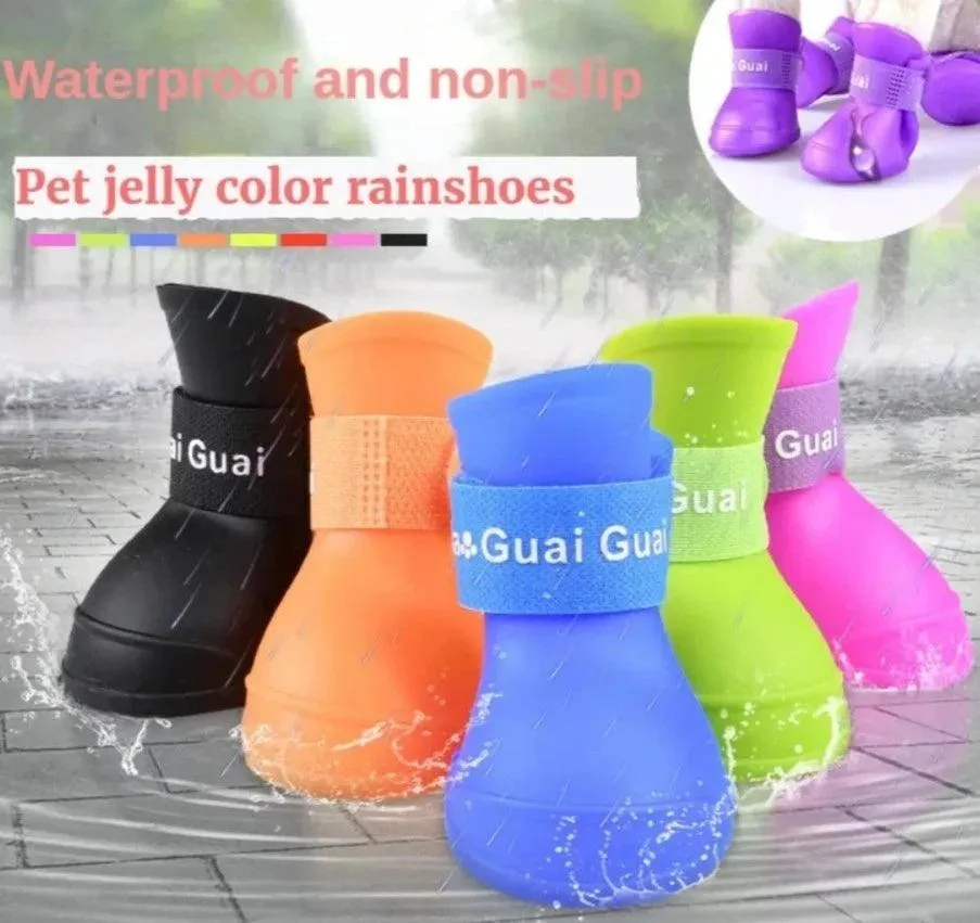 4pc/set Water Proof Dog Rain Shoes