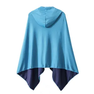 60 x 145cm Cool and Quick-drying Beach Cloak Diving Hooded Changing Clothes Absorbent Towel(Light Blue)