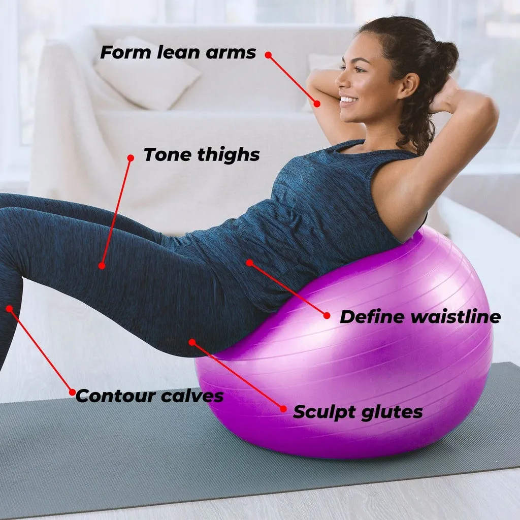 75cm Anti-Burst Yoga Ball with Pump for Home Gym