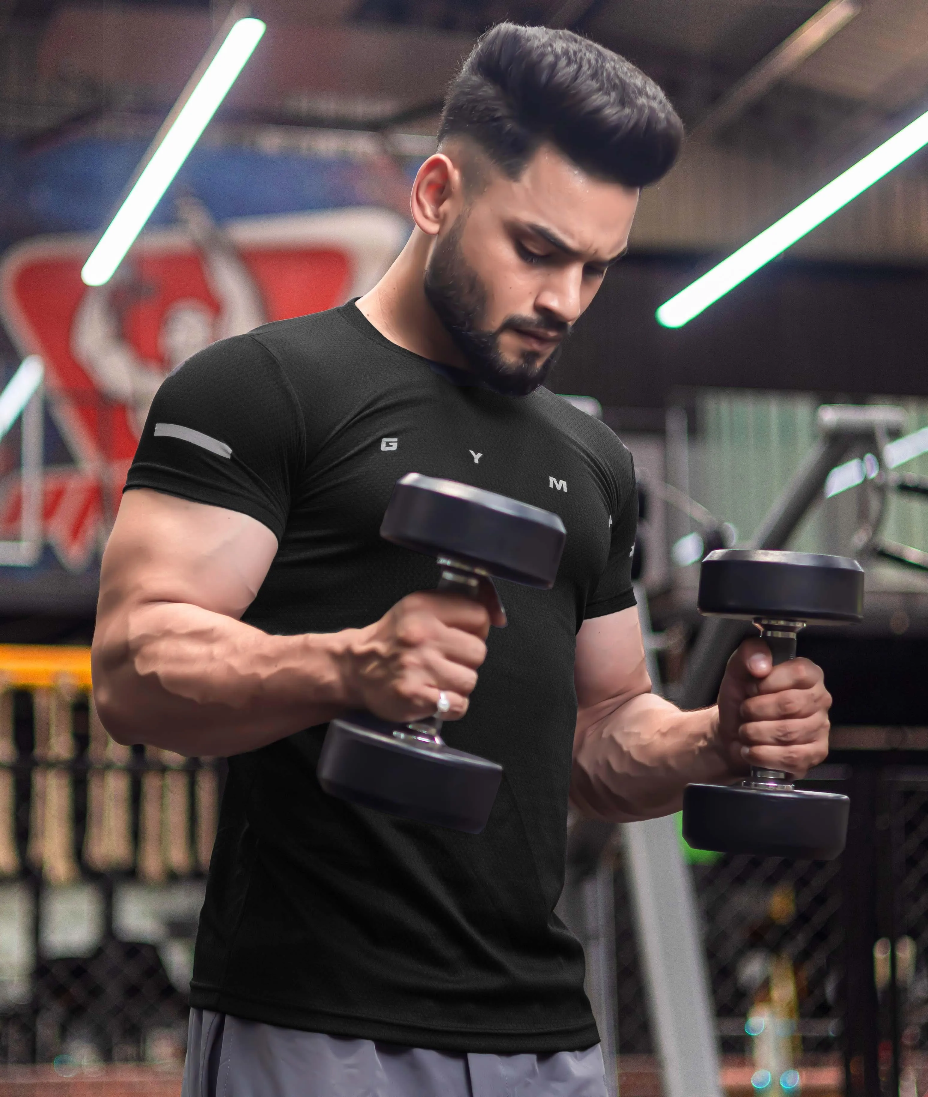 Ace GymX Tees: Jet Black