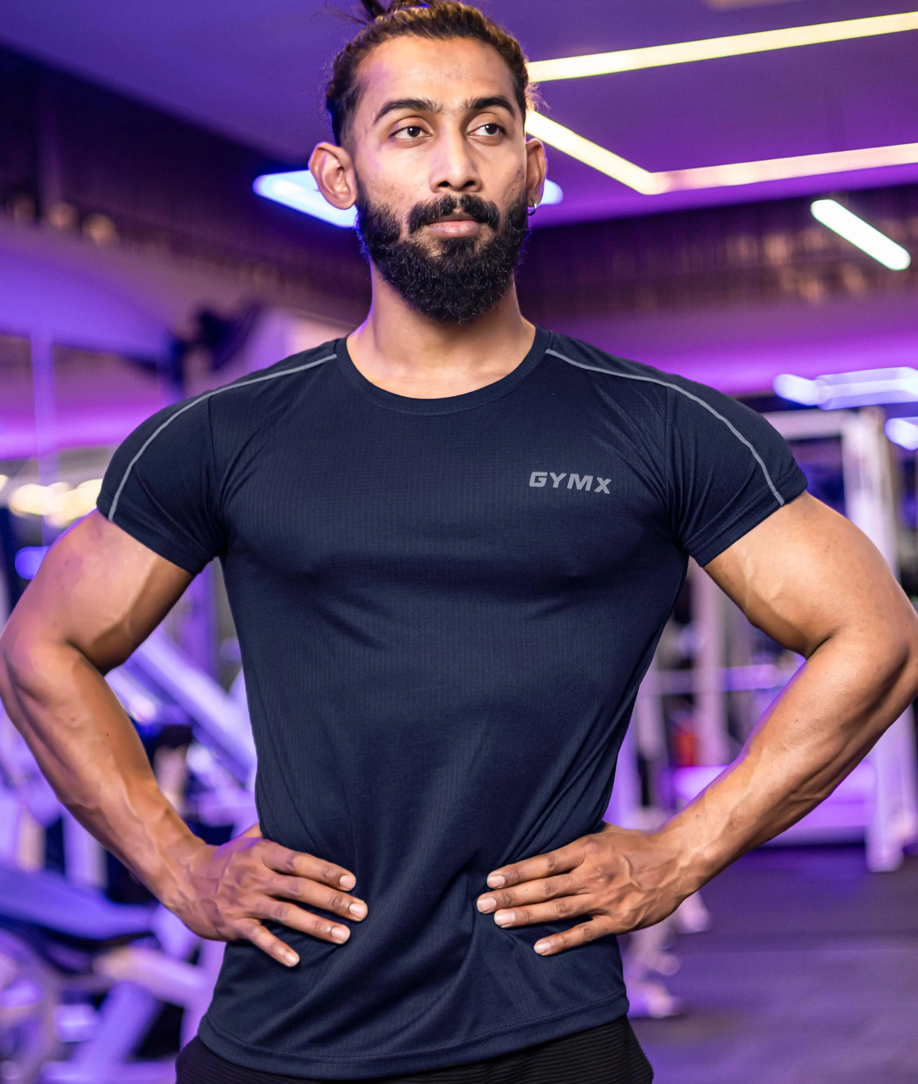 Active Air Checks GymX Tee: Elite Blue - Sale