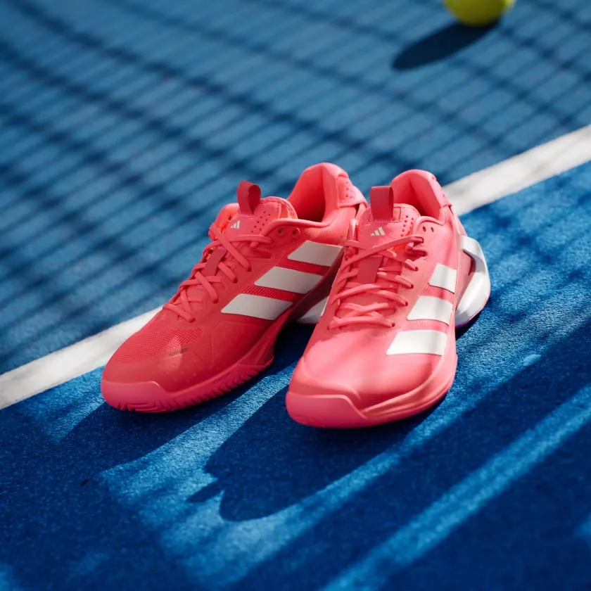 Adidas Adizero Ubersonic 5 All Court Tennis Shoes (Ladies) - Lucid Red/Zero Metalic/Lucid Pink