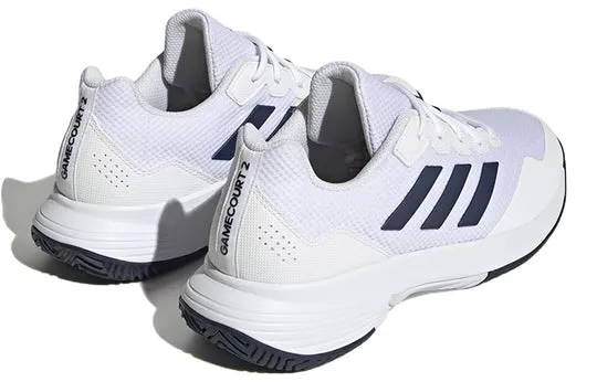 Adidas Men's Gamecourt 2.0 Tennis Shoes - Cloud White / Team Navy