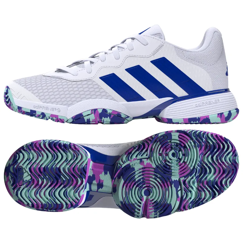 Adidas Performance Barricade Junior Tennis Shoes - FTWWHT/LUCBLU/SEFLAQ