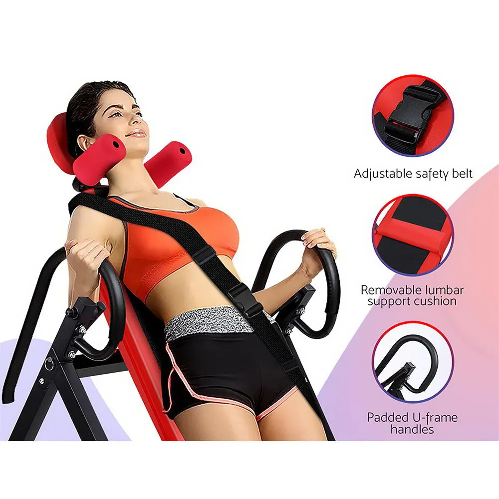 Adjustable 180° Inversion Table with Lumbar Support Everfit