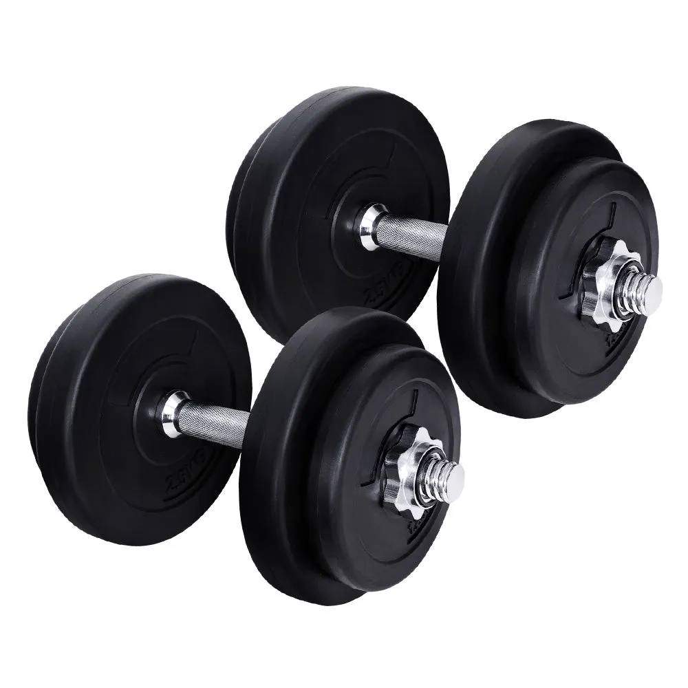 Adjustable 20kg Dumbbell Set, Non-Slip Handle, Everfit