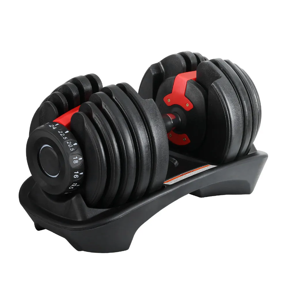 Adjustable 24kg Dumbbell Set, Non-Slip Handle, Everfit