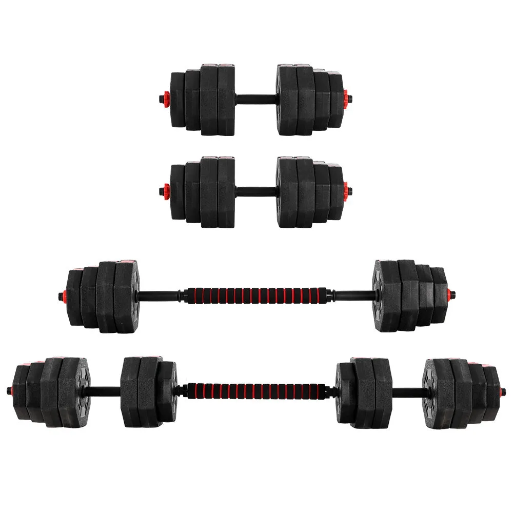 Adjustable 40kg Barbell & Dumbbell Set Non-Slip - Everfit