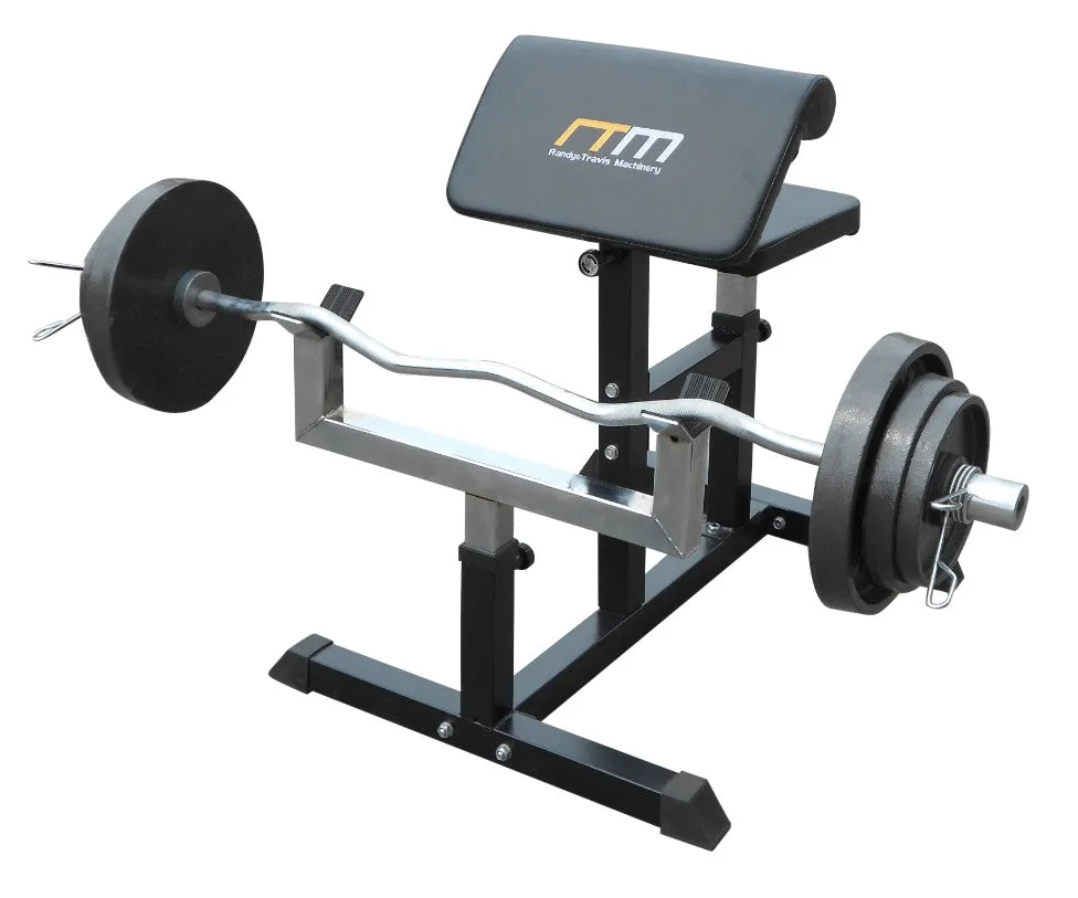 Adjustable Heavy-Gauge Steel Preacher Curl Bench