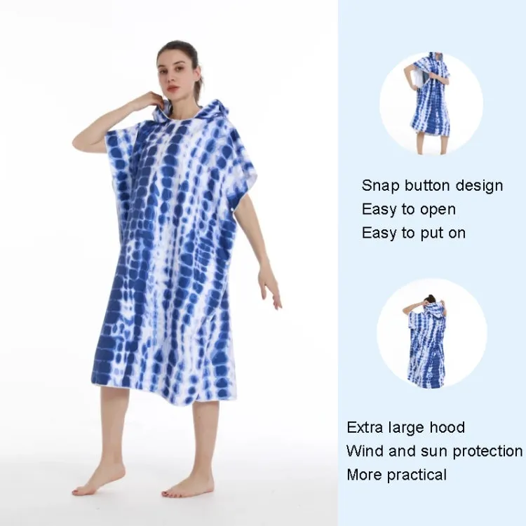 Adult Hooded Bath Towel Fine Fiber Beach Quick Dry Bathrobe, Size: 110x75cm(Coconut Tree)