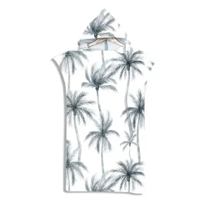 Adult Hooded Bath Towel Fine Fiber Beach Quick Dry Bathrobe, Size: 110x75cm(Coconut Tree)