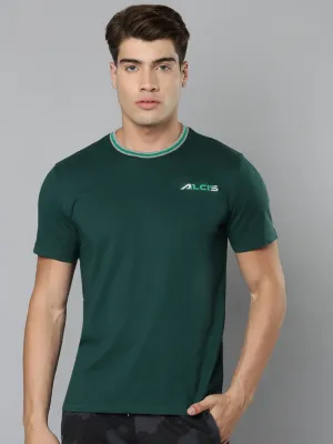 Alcis Men Green Slim Fit Running T-shirt