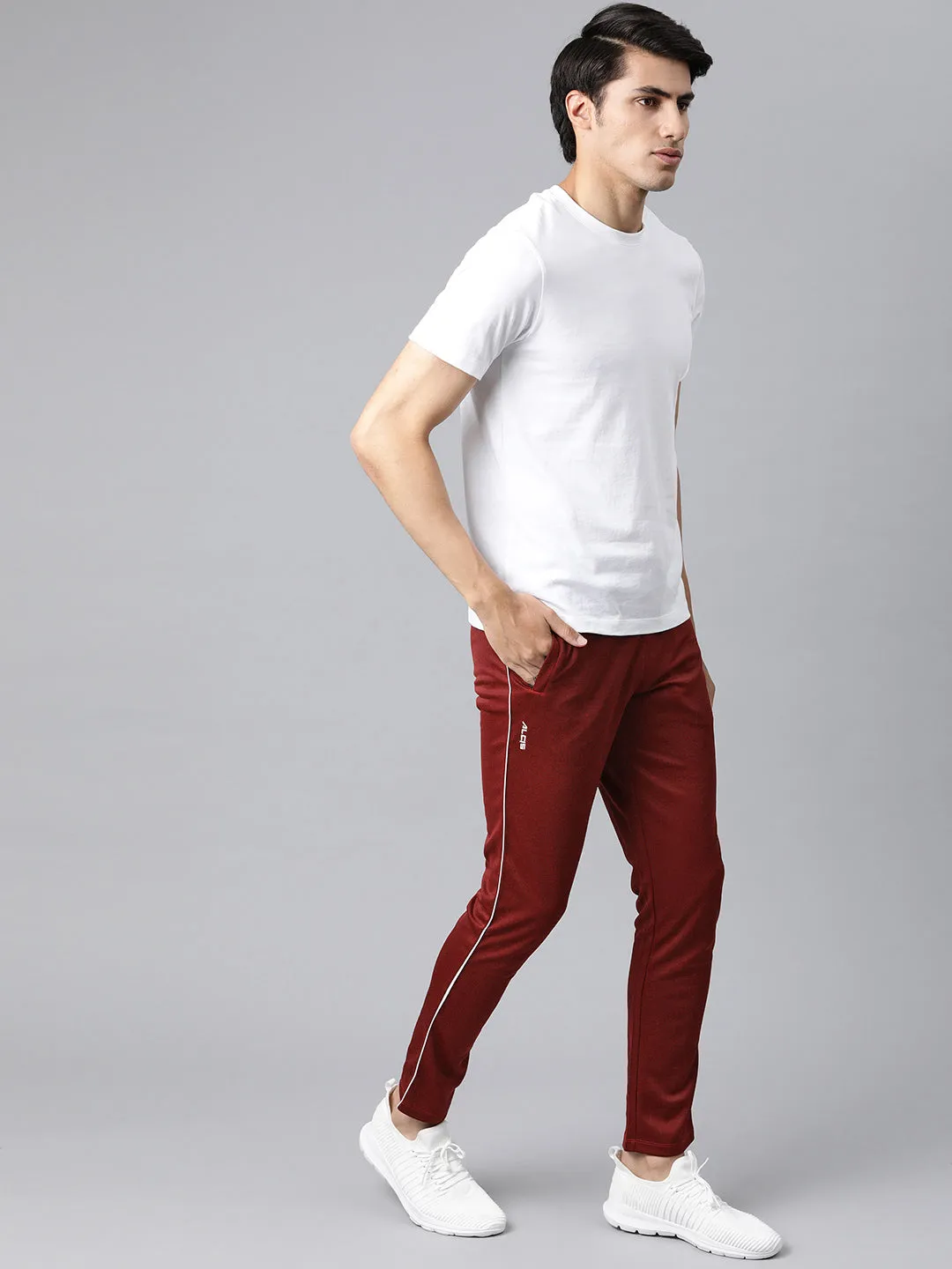 ALCIS Men Printed Maroon Track Pant