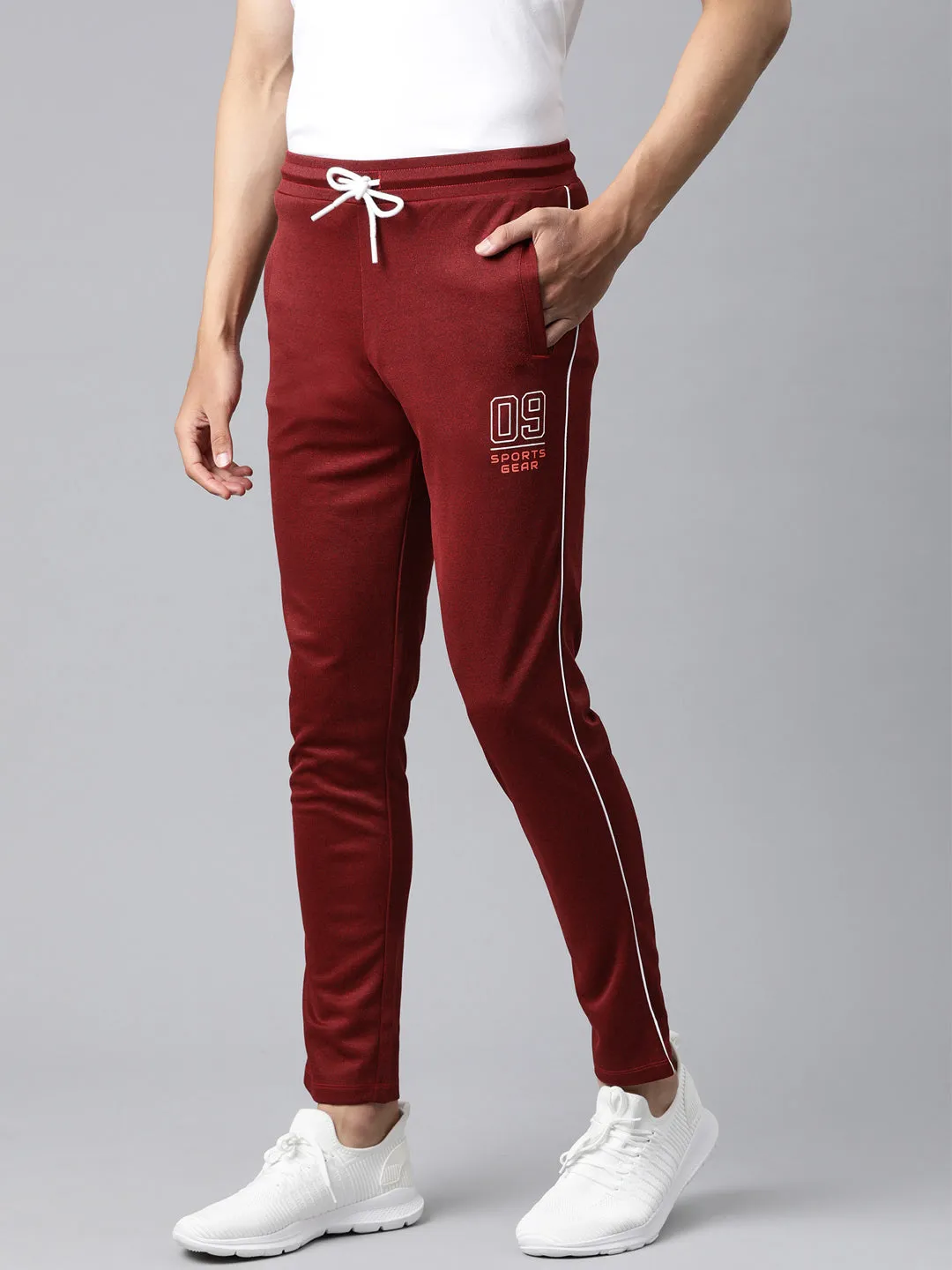 ALCIS Men Printed Maroon Track Pant