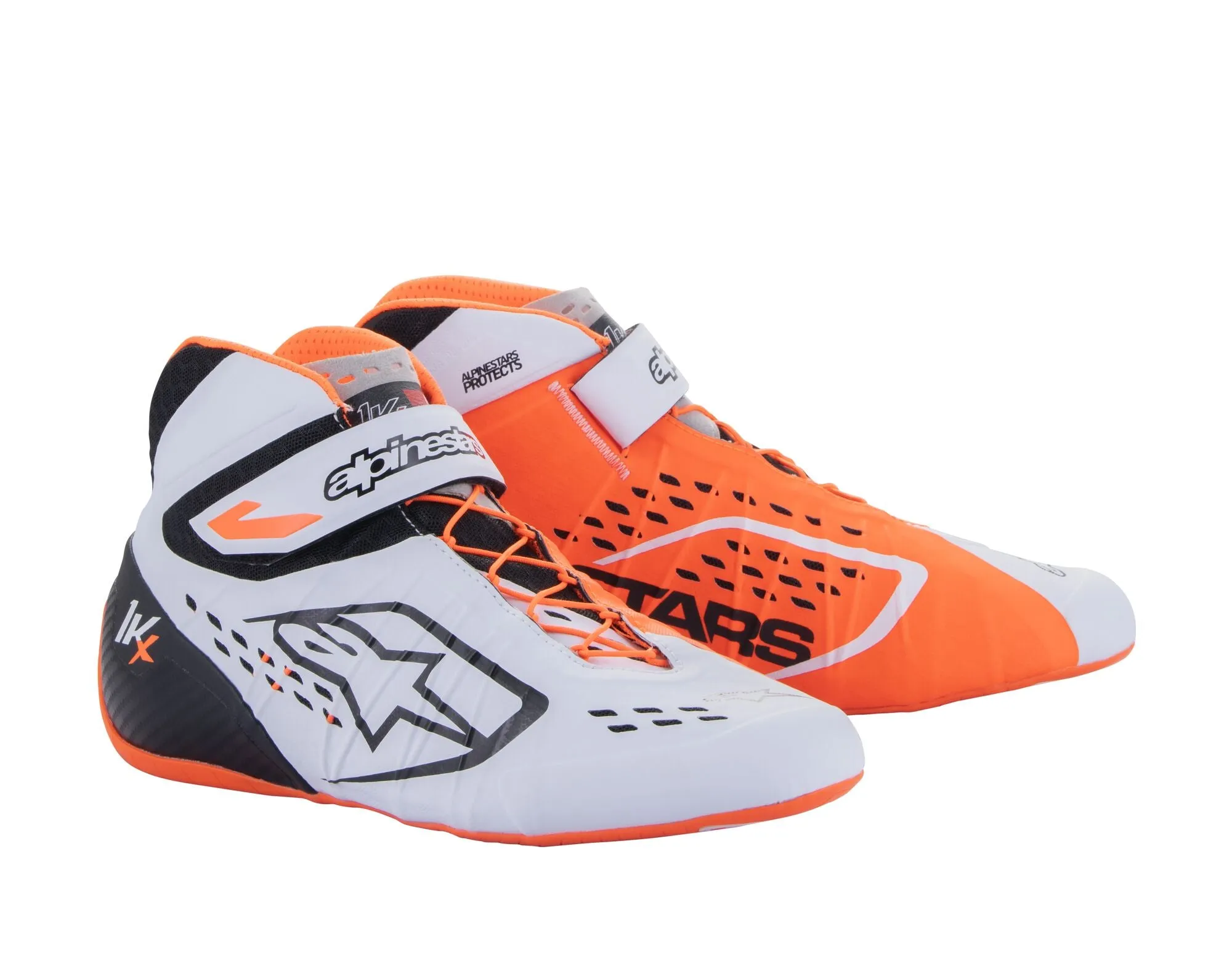 ALPINESTARS 2712123_2041_2,5 Karting shoes TECH-1 KX V2, white/orange fluo/black, Size 34