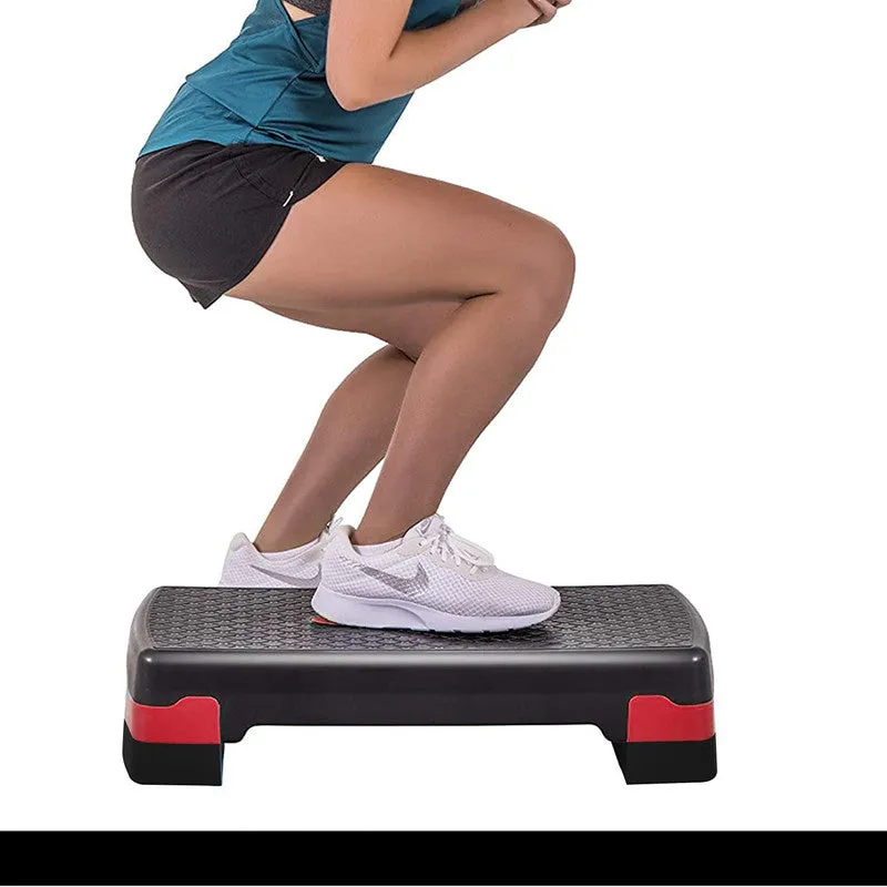 ALYV Level Adjustable Aerobic Exercise Stepper Non-Slip Textured Surface Workout Stepper (Multicolor)