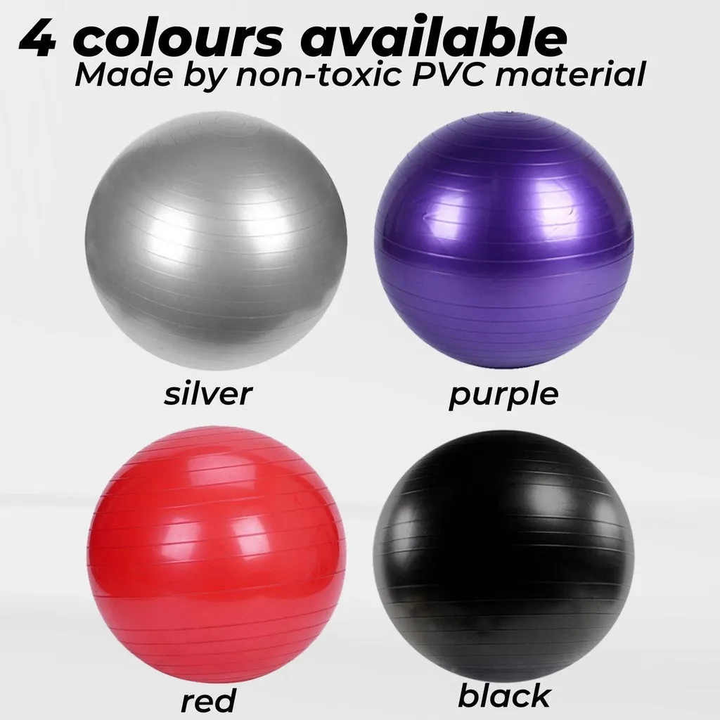 Anti-Burst 75cm Yoga Ball with Pump, Non-Slip - Purple | VERPEAK