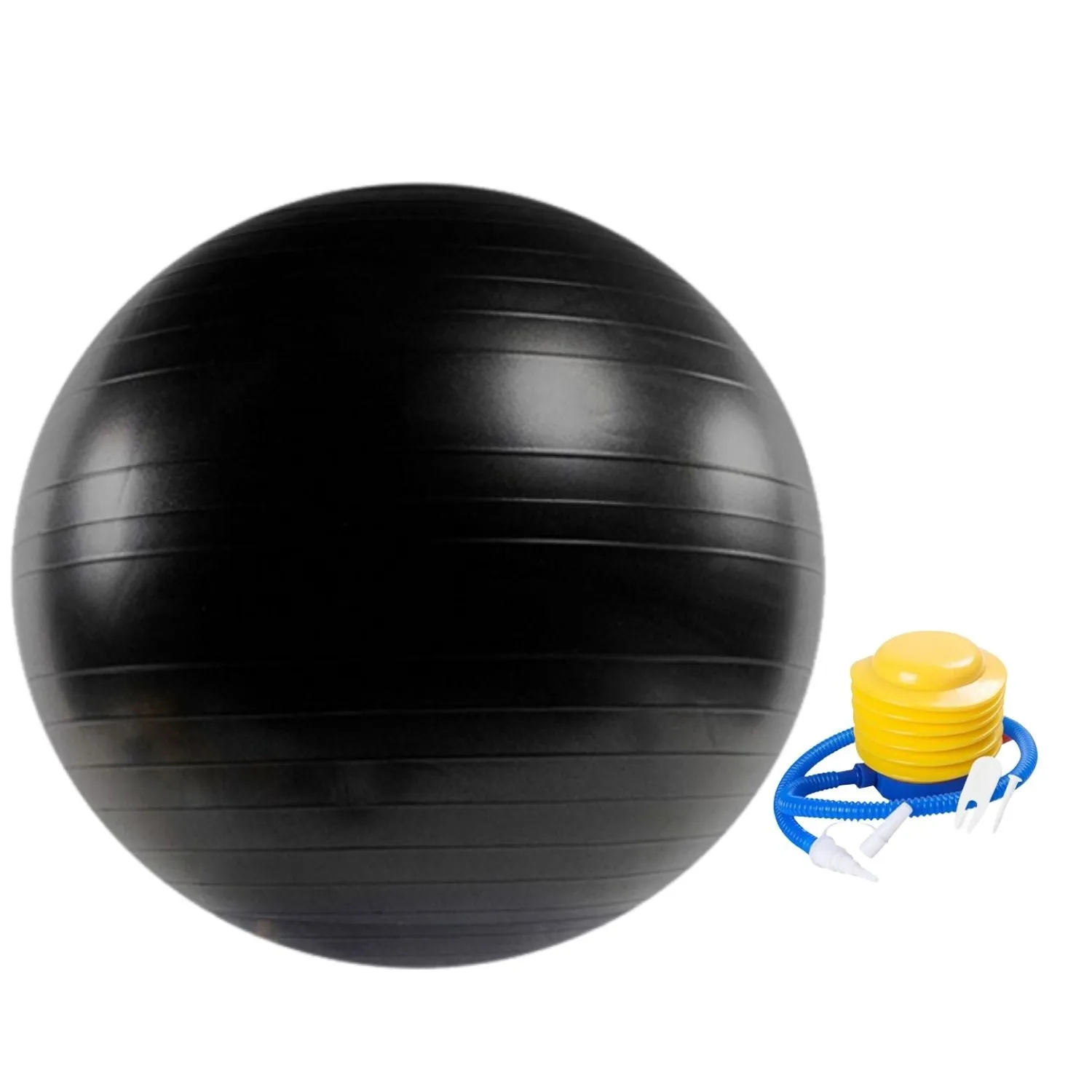 Anti-Burst Non-Slip 65cm Yoga Ball with Pump, Black - Verpeak