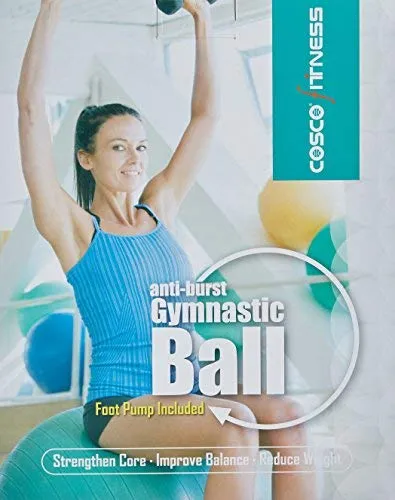 Anti Polyester Burst Gym Ball With Foot Pump | 75Cm | (Green)