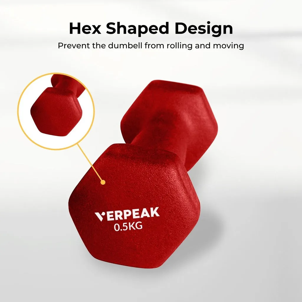 Anti-Slip Neoprene Dumbbell Set 0.5kg x 2 - Verpeak