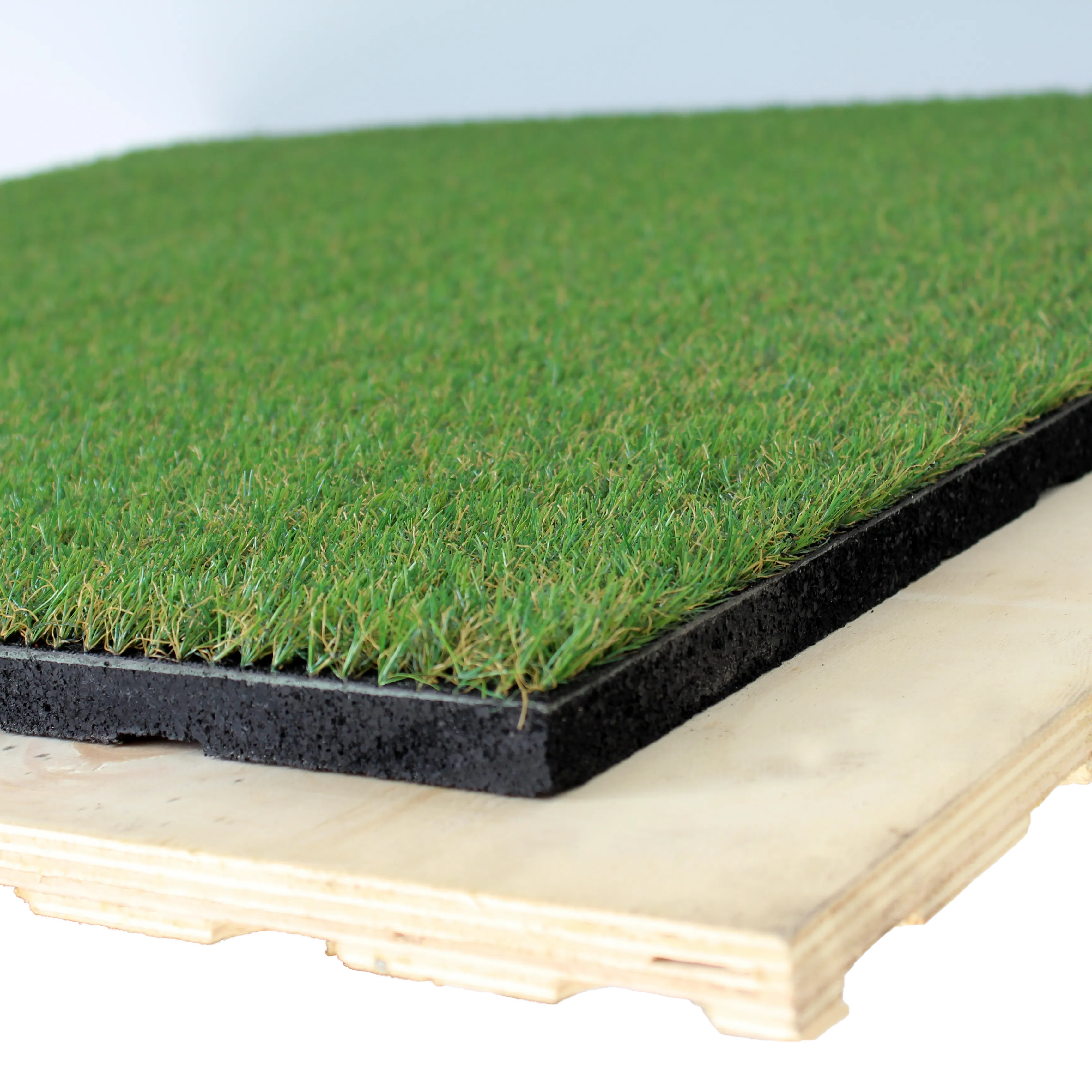 Artificial Grass topped rubber garden floor tiles 2nd edition (Deco) 15mm sbr  35mm artificial turf