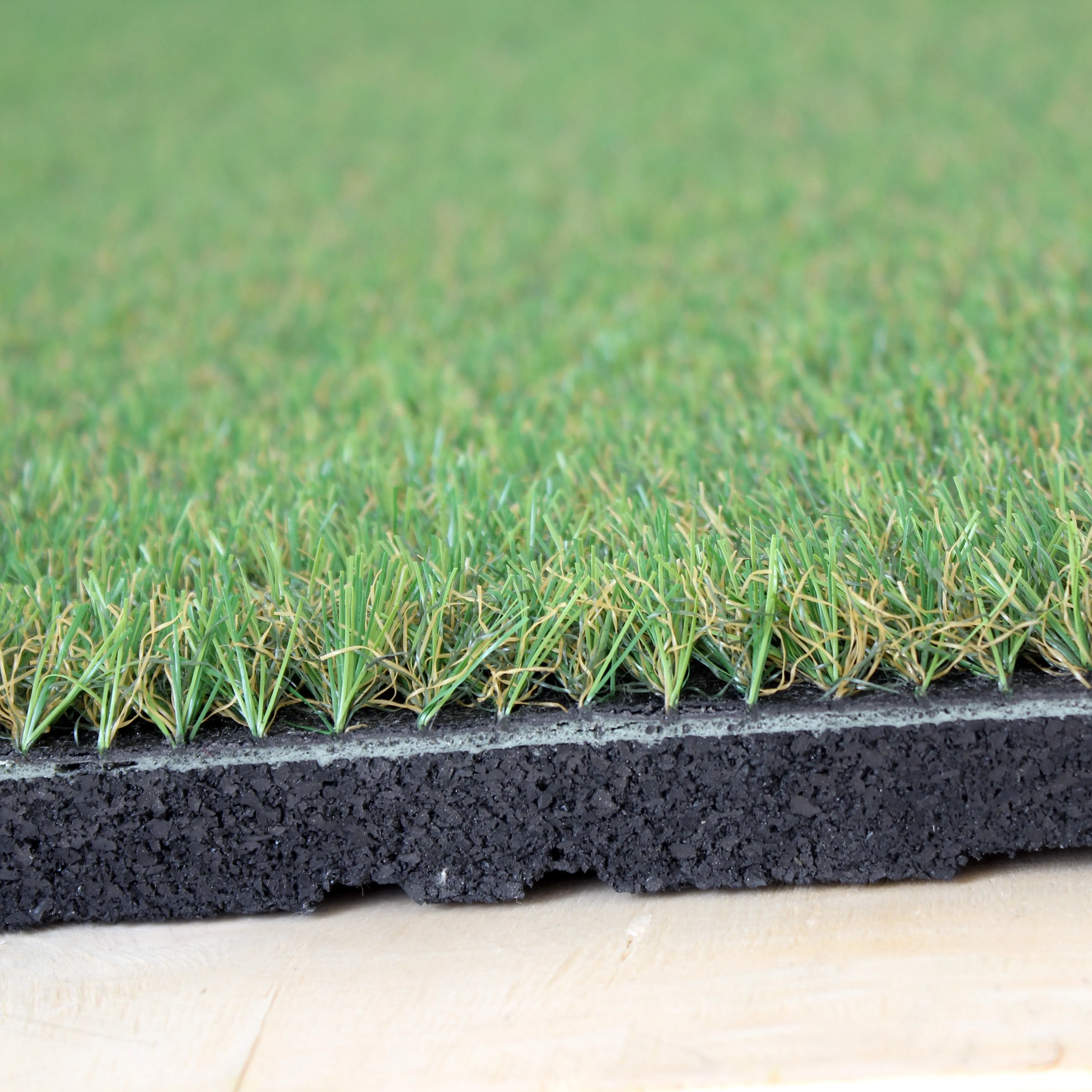 Artificial Grass topped rubber garden floor tiles 2nd edition (Deco) 15mm sbr  35mm artificial turf