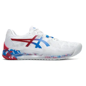 Asics Gel Resolution 8 Retro Tokyo White Blue Mens Tennis Shoes