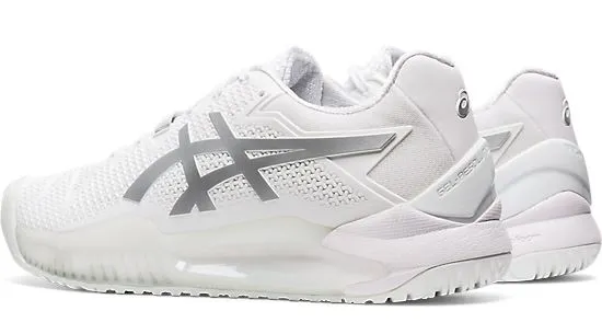 Asics Gel Resolution 8 Women's Tennis Shoes White/Silver