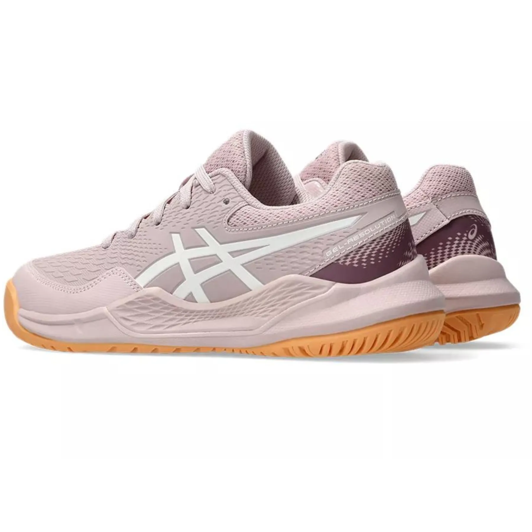 Asics Gel Resolution 9 Clay Youth Tennis Shoes - Watershed Rose/White