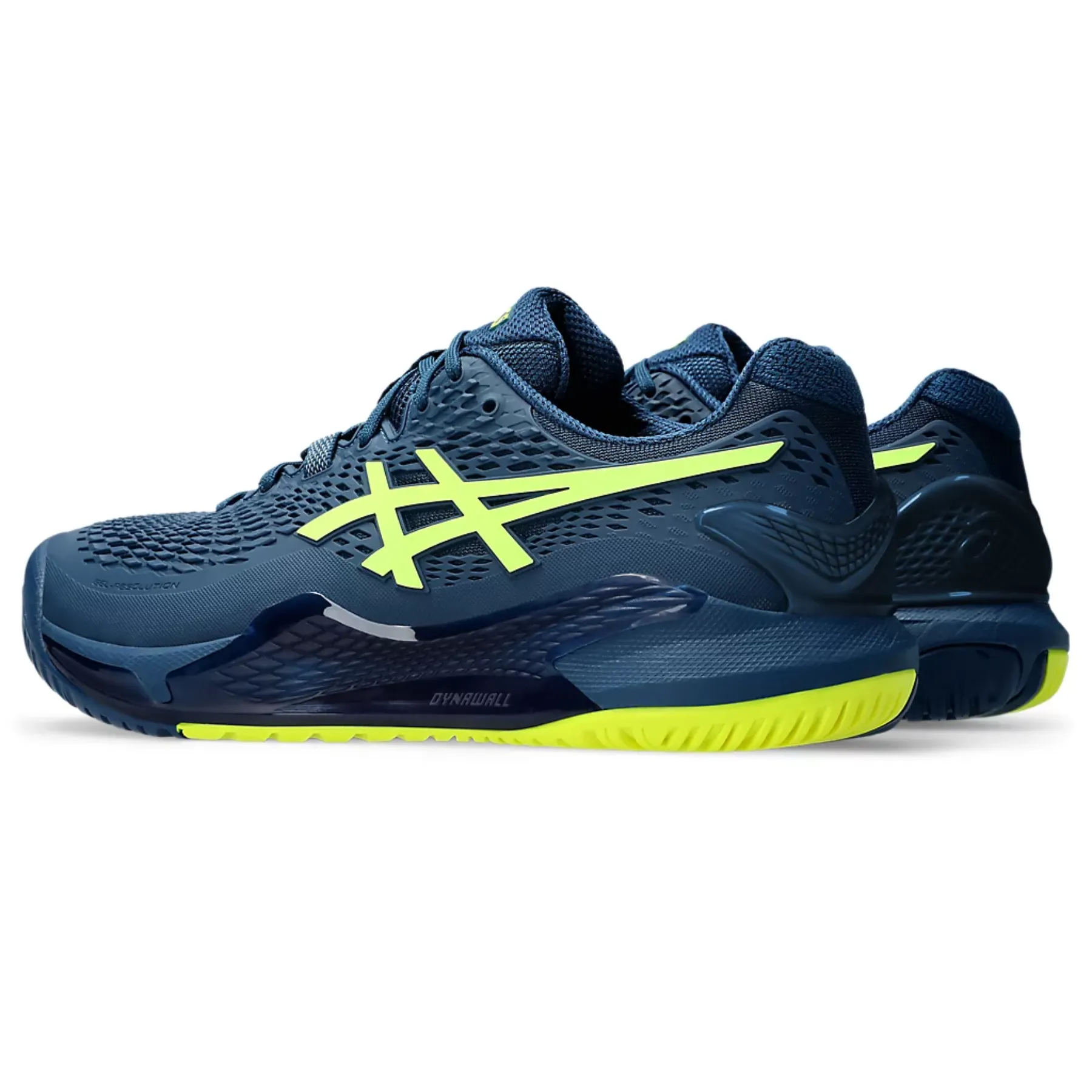 Asics Gel-Resolution 9 Wide Men Tennis Shoes - Mako Blue/Safety Yellow