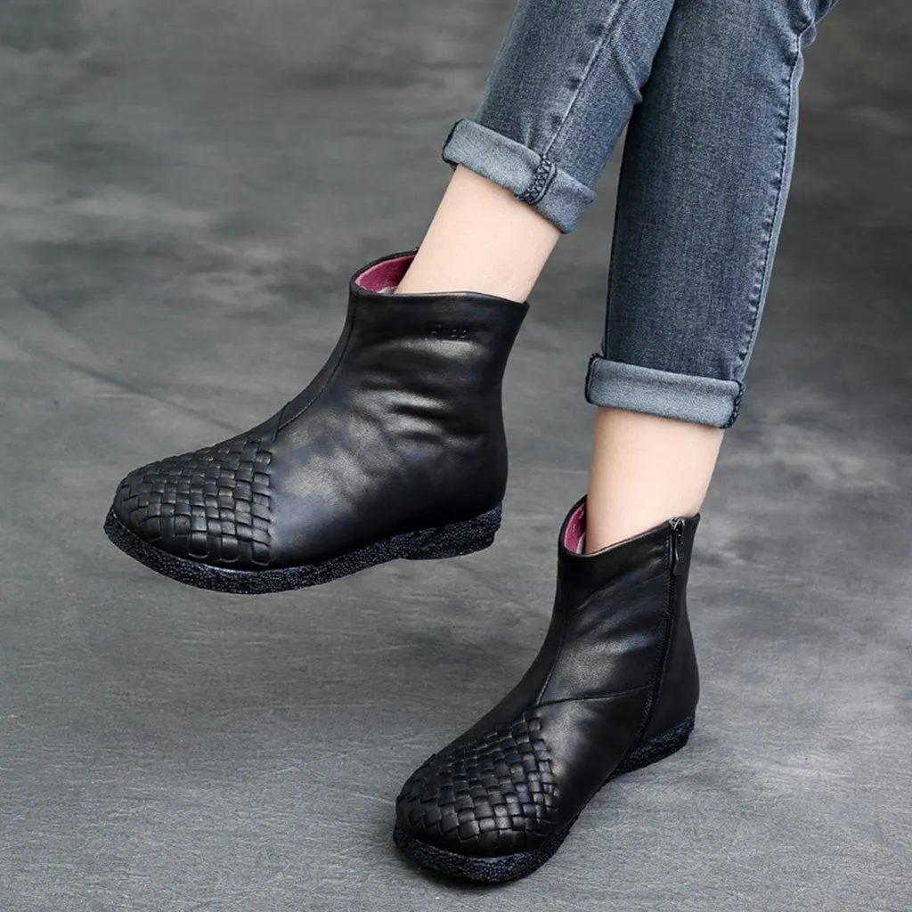 Autumn Winter Retro Leather Women's Boots 35-42 | Gift Shoes