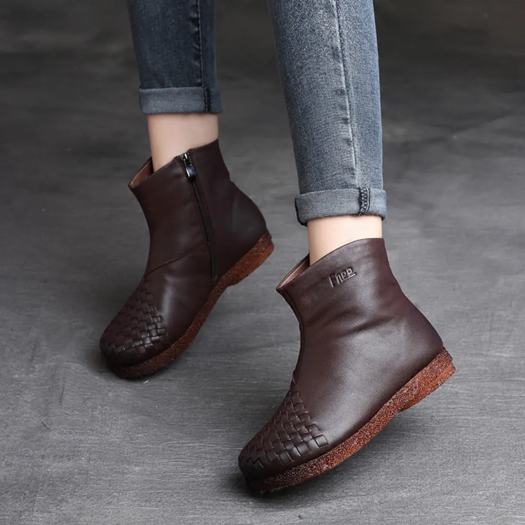 Autumn Winter Retro Leather Women's Boots 35-42 | Gift Shoes