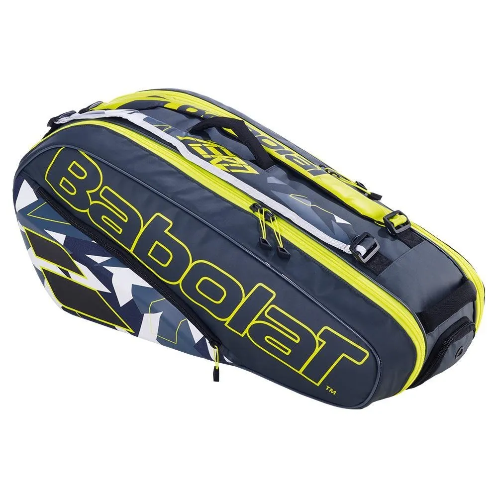 Babolat Pure Aero RHx6 Tennis Bag Grey and Yellow