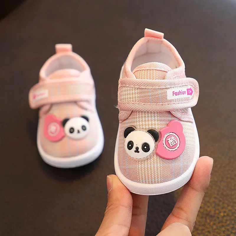 Baby Boy Shoes With Sound 2024 Fall Toddler Girl Cute Cartoon Walking Shoe Soft Bottom Low-top Sneakers Casual and Comfortable