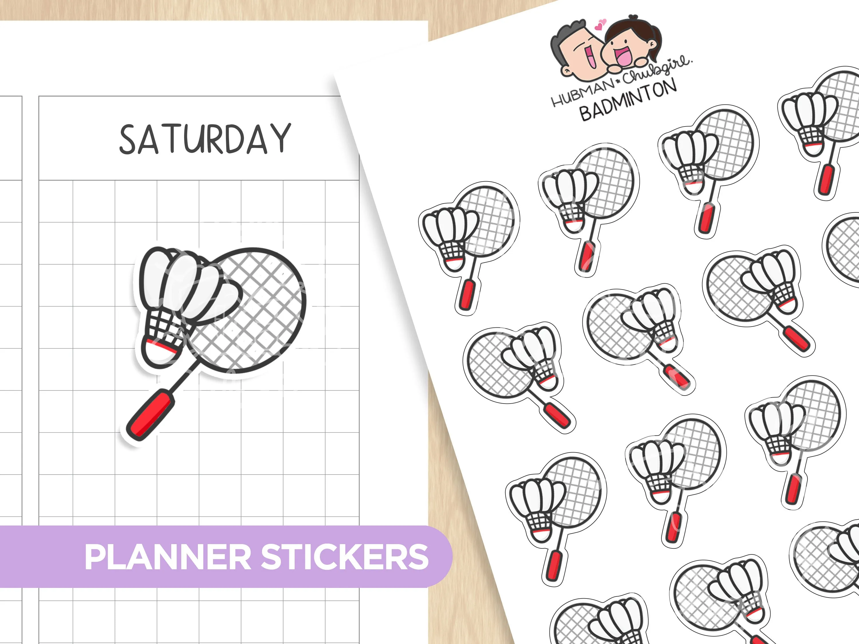 Badminton Planner Stickers