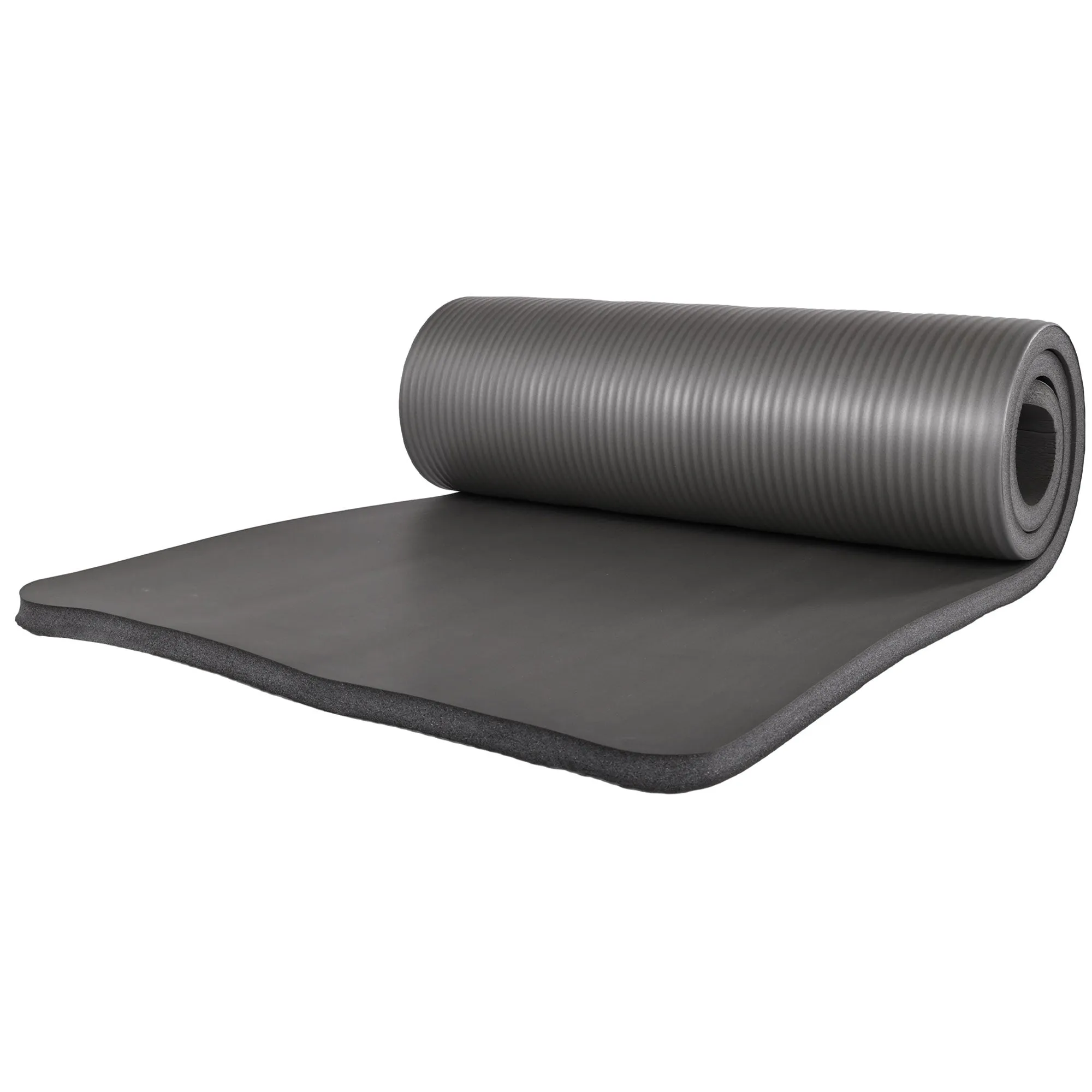 BalanceFrom 71"x24" Anti Tear Yoga Mat w/Strap, Knee Pad & Blocks,Gray(Open Box)