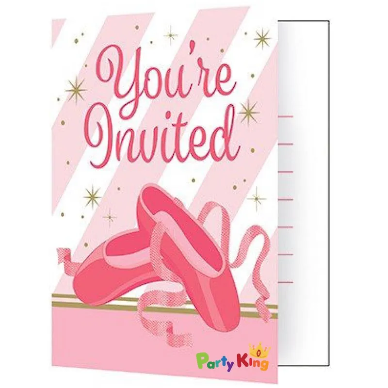 Ballet Twinkle Toes Invitations Fold-Over Style