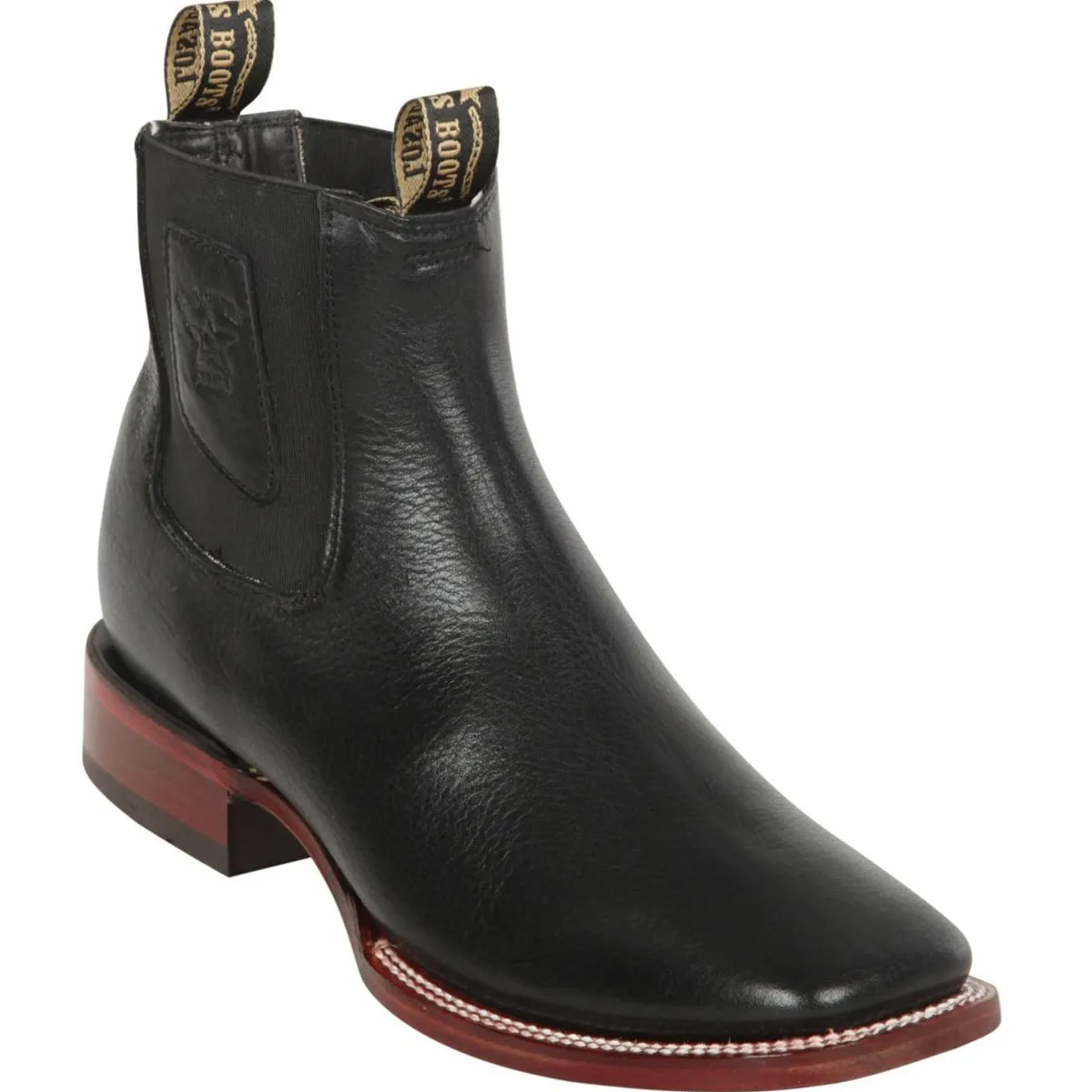 Belmont Black Square Toe Ankle Boots