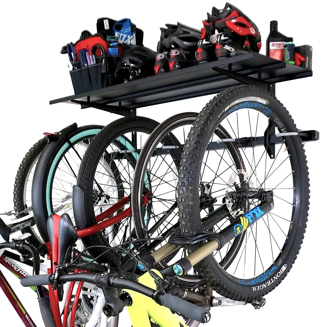 Bike Rack - Wall Rack x5 with Shelf