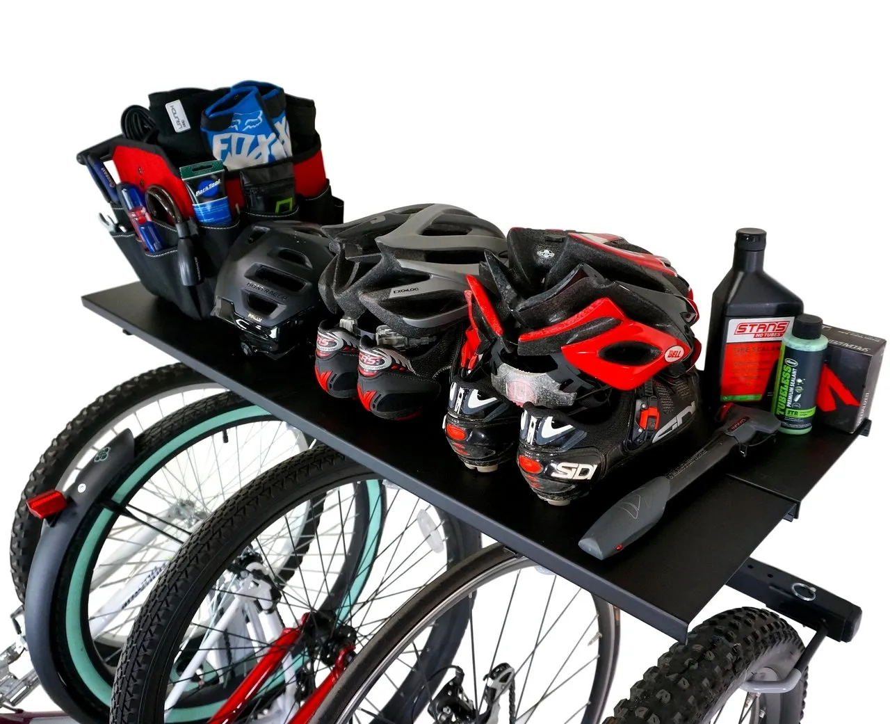 Bike Rack - Wall Rack x5 with Shelf