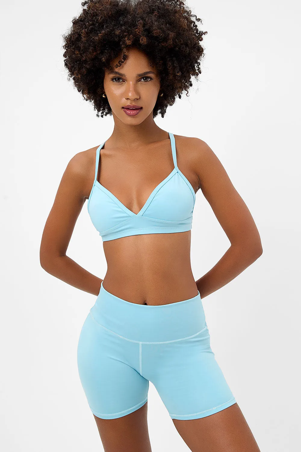 Billie Racerback Sports Bra - Baby Blue