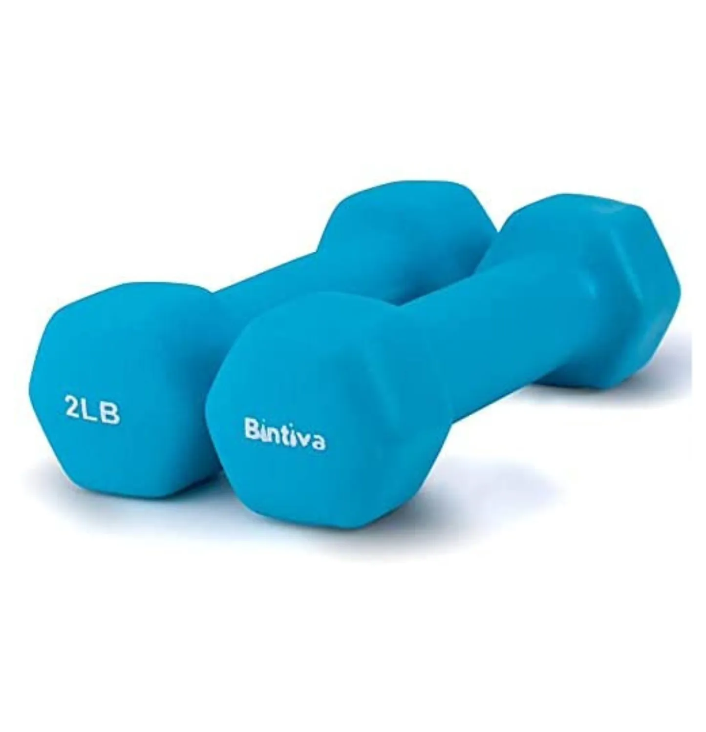 Bintiva Neoprene Hexagon shaped dumbbells - 2 lbs