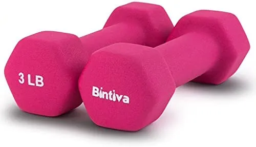 Bintiva Neoprene Hexagon shaped dumbbells - 2 lbs