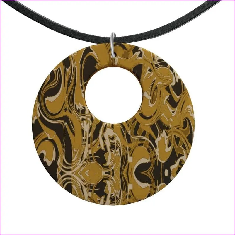 Black Ivy Distressed  Premium Wooden Pendant Necklace