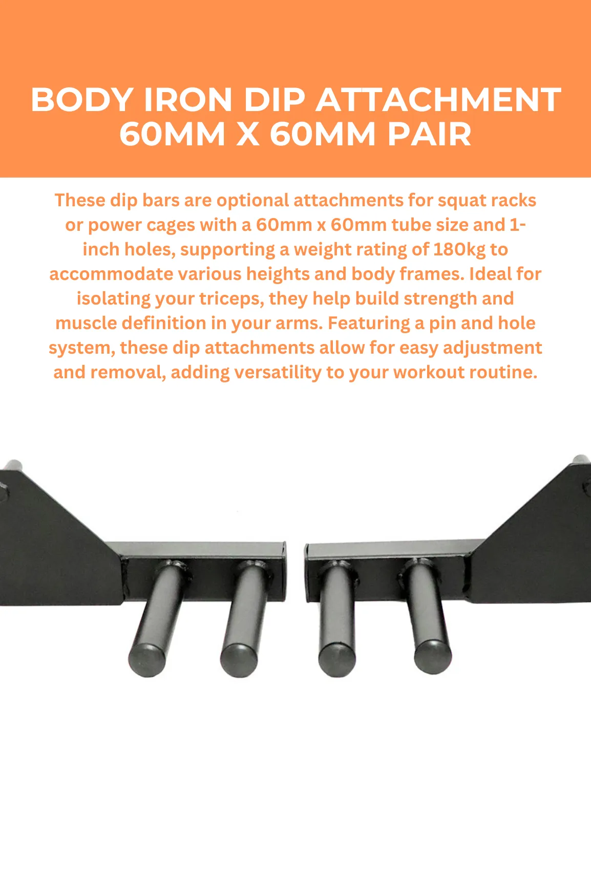 Body Iron Dip Attachment 60mm X 60mm Pair